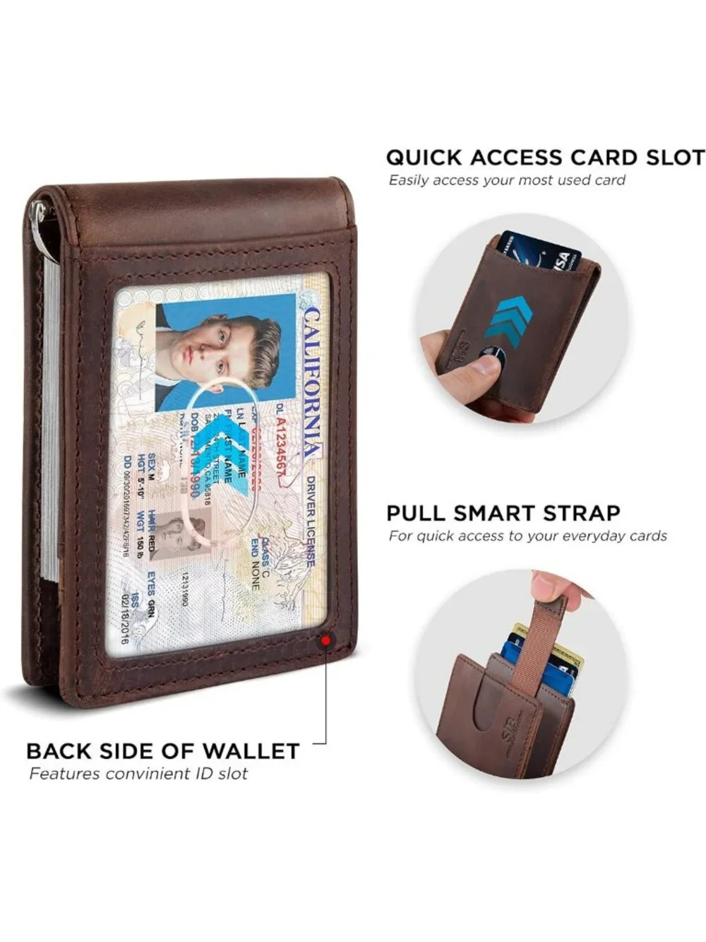 Slim RFID Blocking Leather Bifold Wallet for Men | Minimalist Front Pocket
